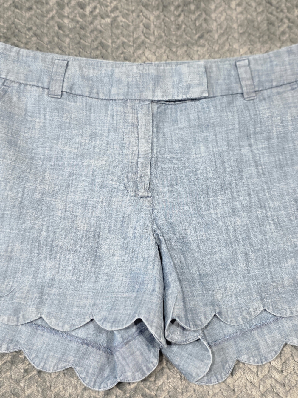 J. Crew Light Blue Scalloped Hem Skort